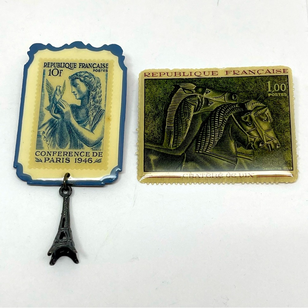 Vintage 1946 Postage Stamps Pins